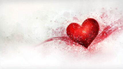 Fototapeta premium Heart on white background. Love. Valentine's day. Abstract background.
