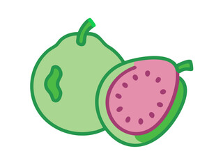 Stylized Guava SVG for Healthy Food Themes