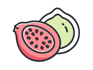 Stylized Guava SVG for Healthy Food Themes