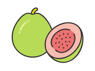 Stylized Guava SVG for Healthy Food Themes