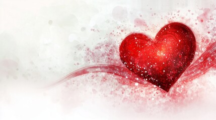 Fototapeta premium Heart on white background. Love. Valentine's day. Abstract background.