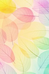 Colorful translucent leaves create a soft, dreamy background design