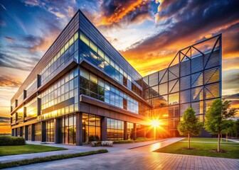 Fototapeta premium Modern Office Building Email Marketing Campaign Success Concept