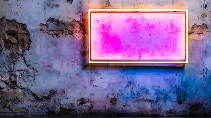 Neon Sign on a Distressed Wall Background