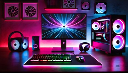 Obraz premium Nighttime Gaming Corner