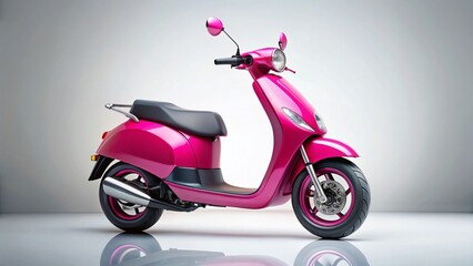 Modern Pink Electric Scooter on White Background - Clean Minimalist Design