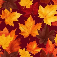 Obraz premium Colorful autumn leaves scattered on a rich background
