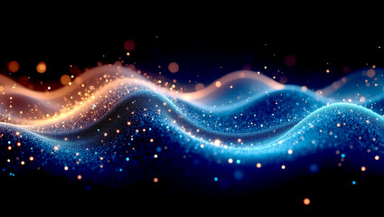 Fototapeta premium abstract background. fractal realms Abstract Waving Particle Technology Background.
