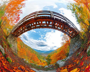 Obraz premium Whimsical Bridge in a Picturesque Valley