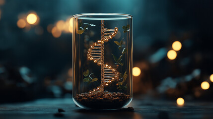Biotechnology innovation investment in science illuminating dna growth in a captivating laboratory environment