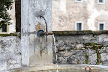 Drinking fountain faucet in Switzerland