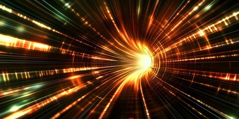 Fototapeta premium A dynamic abstract illustration representing light and energy swirling into a vortex, creating a sense of movement and depth. Concept Dynamic Abstract Vortex, Light and Energy, Movement and Depth