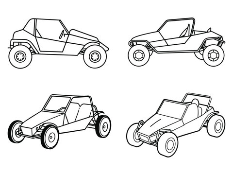 Vector Illustration of Isolated Dune Buggie Outline