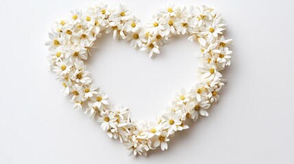 Heart shape made of daisy flowers. Valentine's day. Love fashion