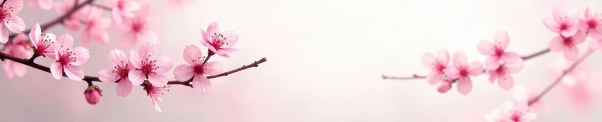 Obraz premium Delicate pink plum blossoms, pristine white backdrop Elegant Lunar New Year design , flower, nature, white background