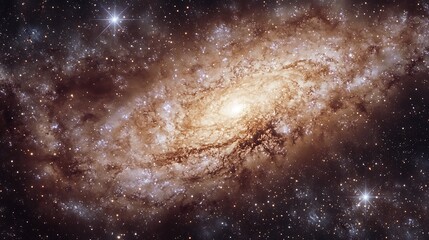 Obraz premium A Stunning Spiral Galaxy Amidst Distant Stars
