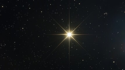 Beautiful starry sky. Bright pointing star.