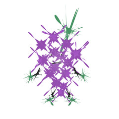 abstraction in purple colors on a white background