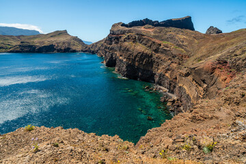 Scenic summer panorama at Ponta de Sao Lourenco, on Madeira island, Portugal.
