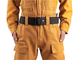 Mockup of Coveralls with Tools Belt Isolated on Transparent Background