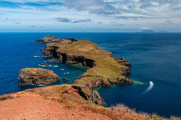 Scenic summer panorama at Ponta de Sao Lourenco, on Madeira island, Portugal.