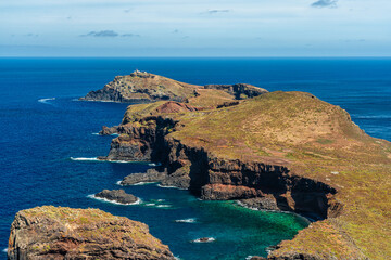 Scenic summer panorama at Ponta de Sao Lourenco, on Madeira island, Portugal.