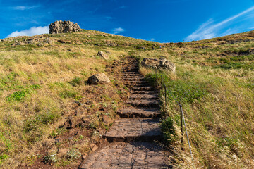 Scenic summer panorama at Ponta de Sao Lourenco, on Madeira island, Portugal.
