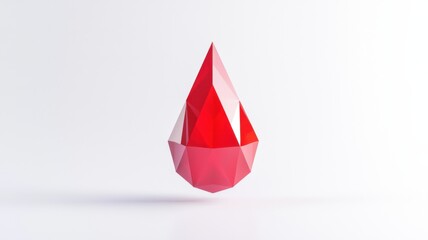 Obraz premium Abstract red gemstone floating in minimalistic space artistic environment modern viewpoint