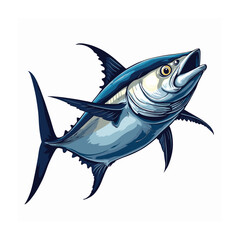 Ocean fish vector illustration. Vector illustration tropical fish on white background