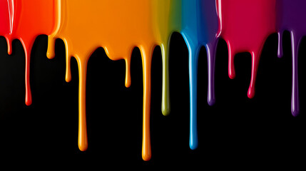 dripping paint on plain black background 