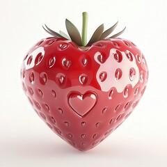 Heart-shaped strawberry with a small heart detail