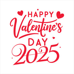 happy valentines day 2025 typography design.
