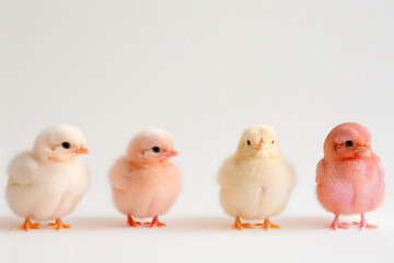 Fototapeta premium Delicate Background Easter, Feathers, Eggs, Chicken, Rabbit, Aesthetic Background, Pink Background, Gold Background, Beautiful Feathers, Easter Bunny, Minimalistic Background