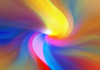 Vibrant abstract background with colorful swirling patterns, blending vivid red, pink, blue, and yellow hues. Perfect for modern art, design projects, or digital creativity