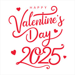 happy valentines day 2025 typography design.