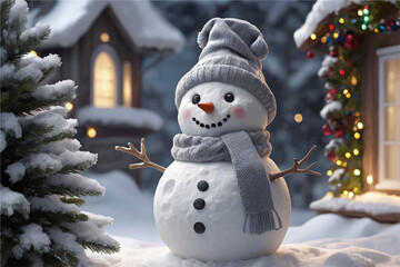 Obraz premium snowman of snow