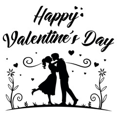 Happy Valentines Day with a romantic love social media post, template, banner, t shirt design.