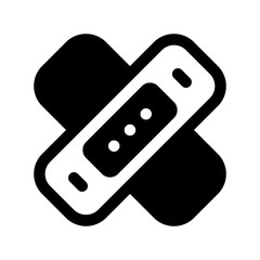 Wound Plaster Glyph Icon. Single icon, glyph vector icon