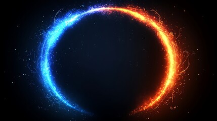 Obraz premium Glowing Circular Fire and Ice Abstract Design