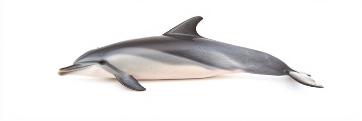 Obraz premium Elegant Grey Dolphin Pose Isolated White Background Aquatic Mammal Wildlife Nature