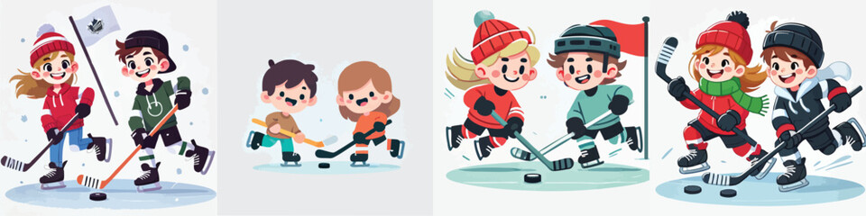 Vector of children doing various sports activities