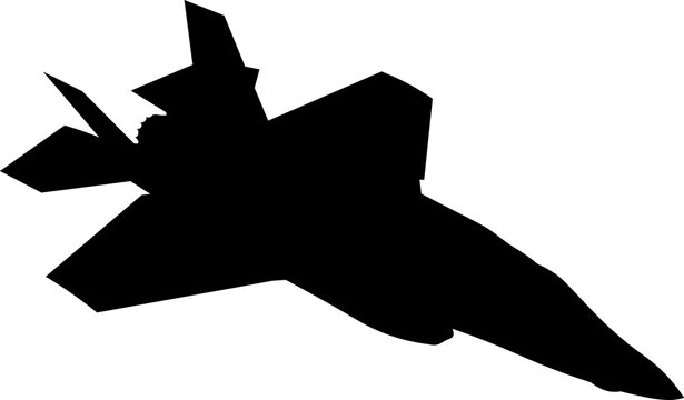 black jet fighter silhouette on white clip art preview