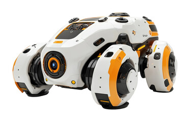 Advanced rescue robot technology robotics lab product showcase high-tech environment side view innovative design isolated on transparent background png