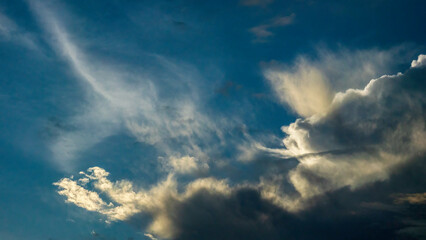 Dramatic cloudscape on a summer evening in southwest Florida, for background or element with motifs of transition and change