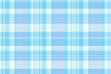 Decorate texture tartan seamless, worn background fabric pattern. Contemporary check textile vector plaid in cyan and snow colors.