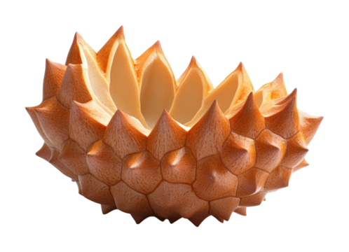 Durian fruit showcase high fidelity generative ai creative environment artistic viewpoint isolated on transparent background png