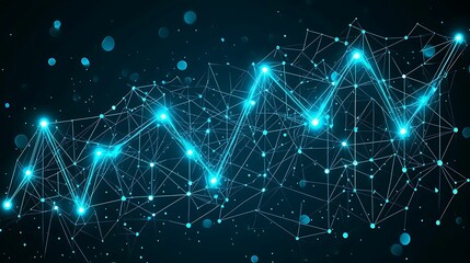 Digital network visualization with glowing lines and nodes on a dark background. inflation wages data