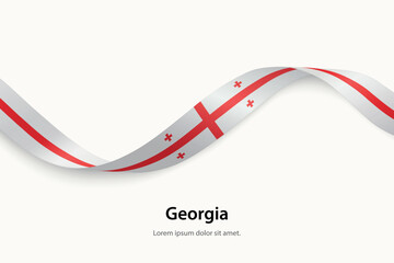 Georgia flag on Waving ribbon