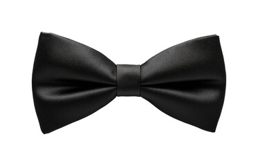 Elegant black bow tie with matte finish fashion accessory studio setting minimalist design high fidelity isolated on transparent background png