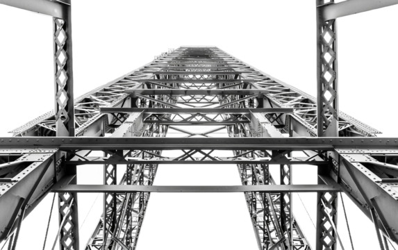 Massive Steel Girders on white background PNG.